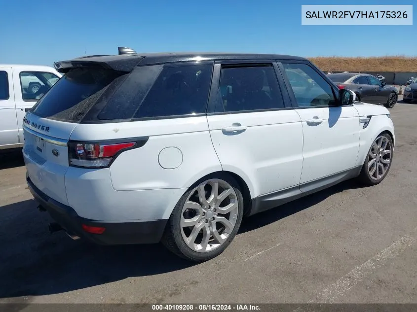 2017 Land Rover Range Rover Sport Hse VIN: SALWR2FV7HA175326 Lot: 40109208