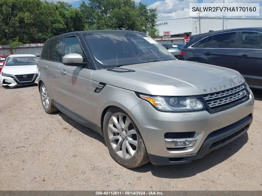 2017 Land Rover Range Rover Sport 3.0L V6 Supercharged Hse VIN: SALWR2FV7HA170160 Lot: 40112611