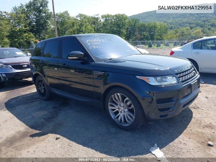 2017 Land Rover Range Rover Sport 3.0L V6 Turbocharged Diesel Se Td6 VIN: SALWG2FKXHA129954 Lot: 40182953