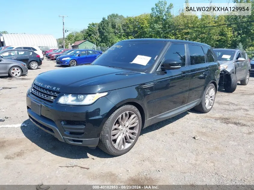 2017 Land Rover Range Rover Sport 3.0L V6 Turbocharged Diesel Se Td6 VIN: SALWG2FKXHA129954 Lot: 40182953