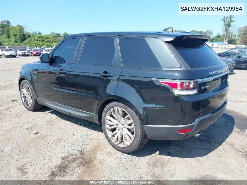 2017 Land Rover Range Rover Sport 3.0L V6 Turbocharged Diesel Se Td6 VIN: SALWG2FKXHA129954 Lot: 40182953