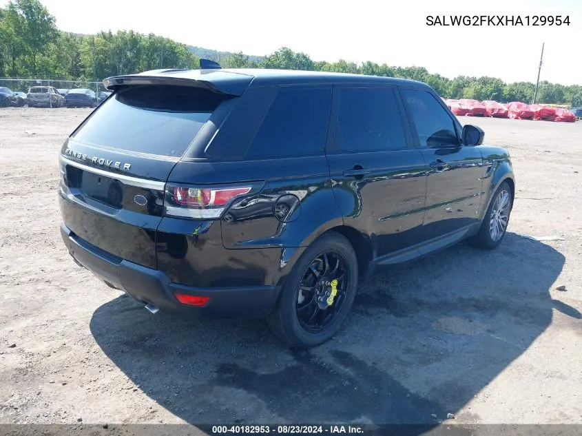 2017 Land Rover Range Rover Sport 3.0L V6 Turbocharged Diesel Se Td6 VIN: SALWG2FKXHA129954 Lot: 40182953