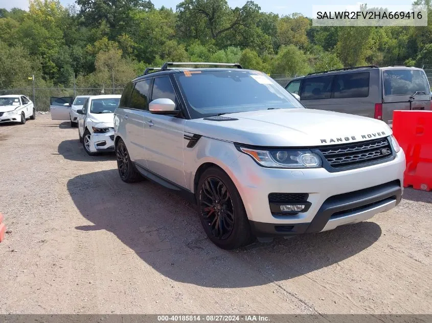 2017 Land Rover Range Rover Sport 3.0L V6 Supercharged Hse VIN: SALWR2FV2HA669416 Lot: 40185814