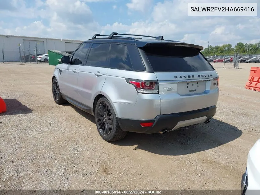 SALWR2FV2HA669416 2017 Land Rover Range Rover Sport 3.0L V6 Supercharged Hse