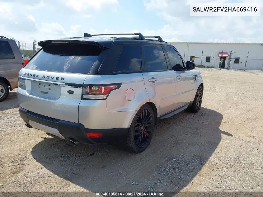 2017 Land Rover Range Rover Sport 3.0L V6 Supercharged Hse VIN: SALWR2FV2HA669416 Lot: 40185814