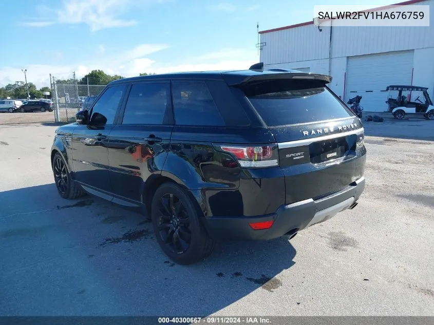 2017 Land Rover Range Rover Sport 3.0L V6 Supercharged Hse VIN: SALWR2FV1HA676759 Lot: 40300667