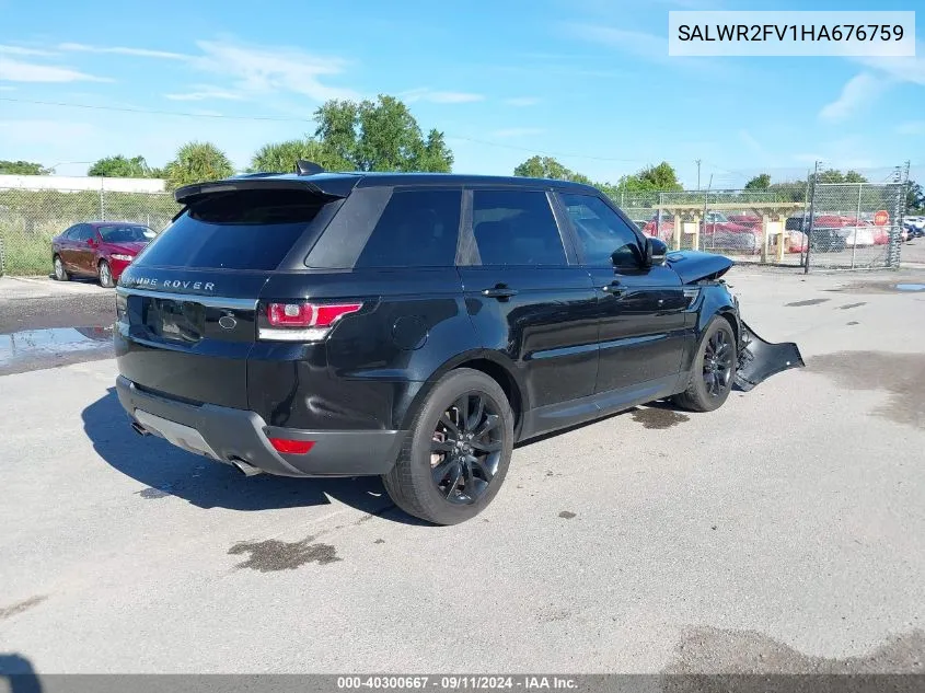 2017 Land Rover Range Rover Sport 3.0L V6 Supercharged Hse VIN: SALWR2FV1HA676759 Lot: 40300667