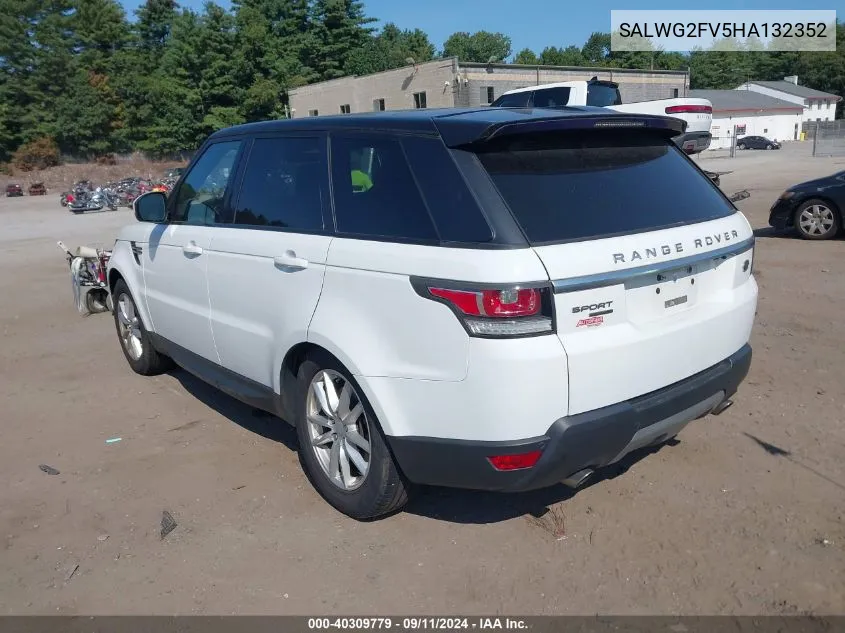 2017 Land Rover Range Rover Sport 3.0L V6 Supercharged Se VIN: SALWG2FV5HA132352 Lot: 40309779