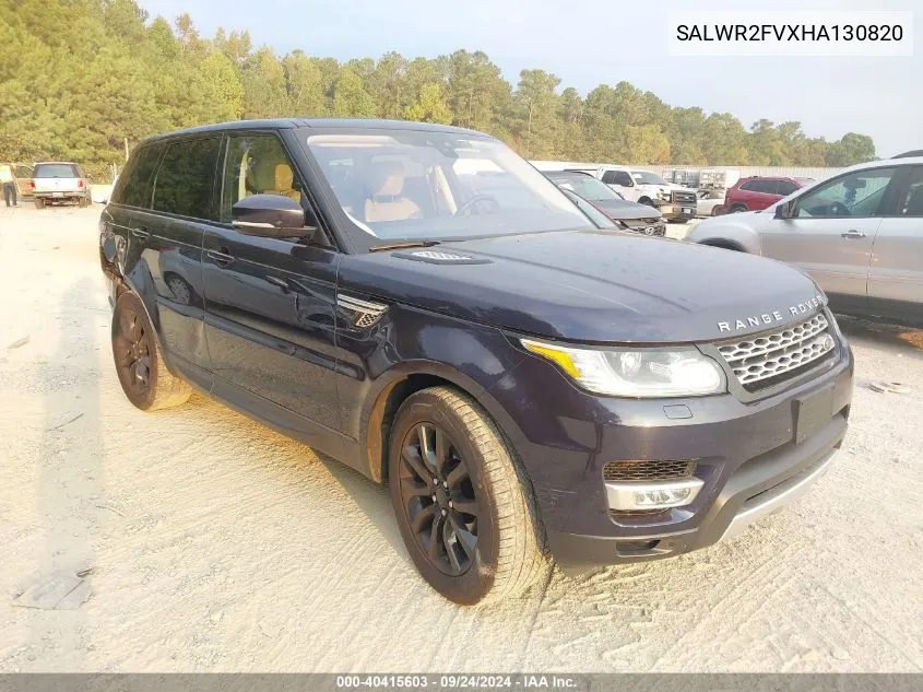 2017 Land Rover Range Rover Sport 3.0L V6 Supercharged Hse VIN: SALWR2FVXHA130820 Lot: 40415603