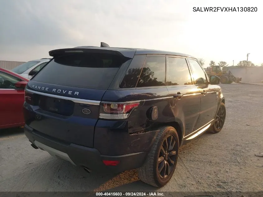 2017 Land Rover Range Rover Sport 3.0L V6 Supercharged Hse VIN: SALWR2FVXHA130820 Lot: 40415603