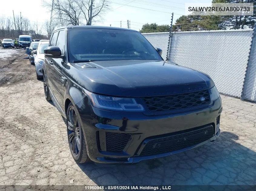 2018 Land Rover Range Rover Sport Autobiography Dynamic VIN: SALWV2RE6JA800733 Lot: 11960948