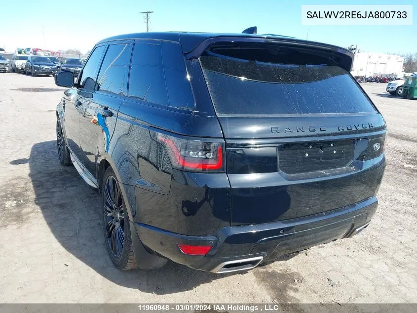 2018 Land Rover Range Rover Sport Autobiography Dynamic VIN: SALWV2RE6JA800733 Lot: 11960948