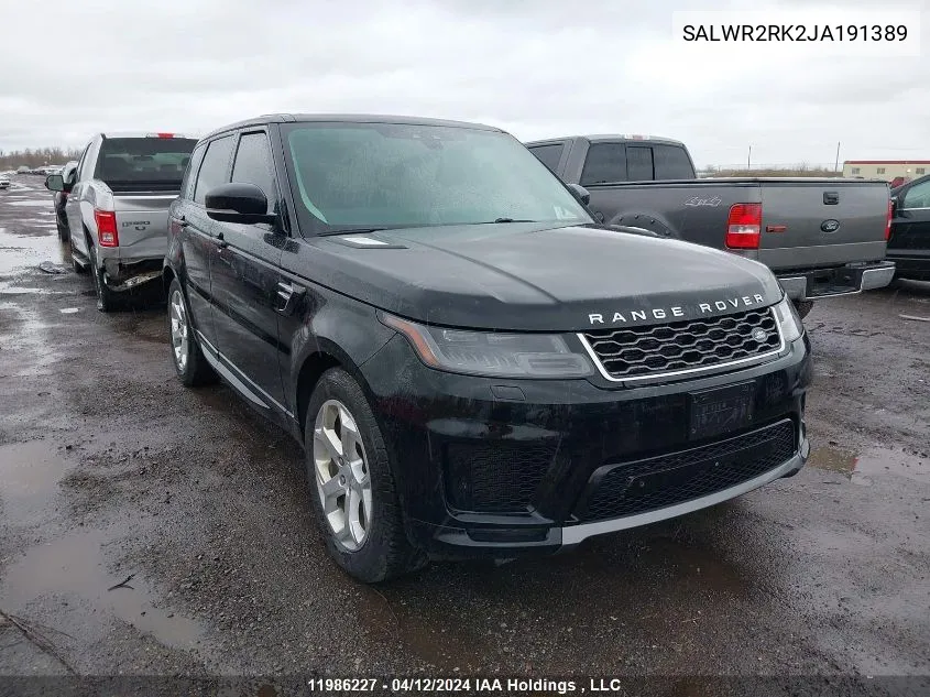 2018 Land Rover Range Rover Sport VIN: SALWR2RK2JA191389 Lot: 11986227