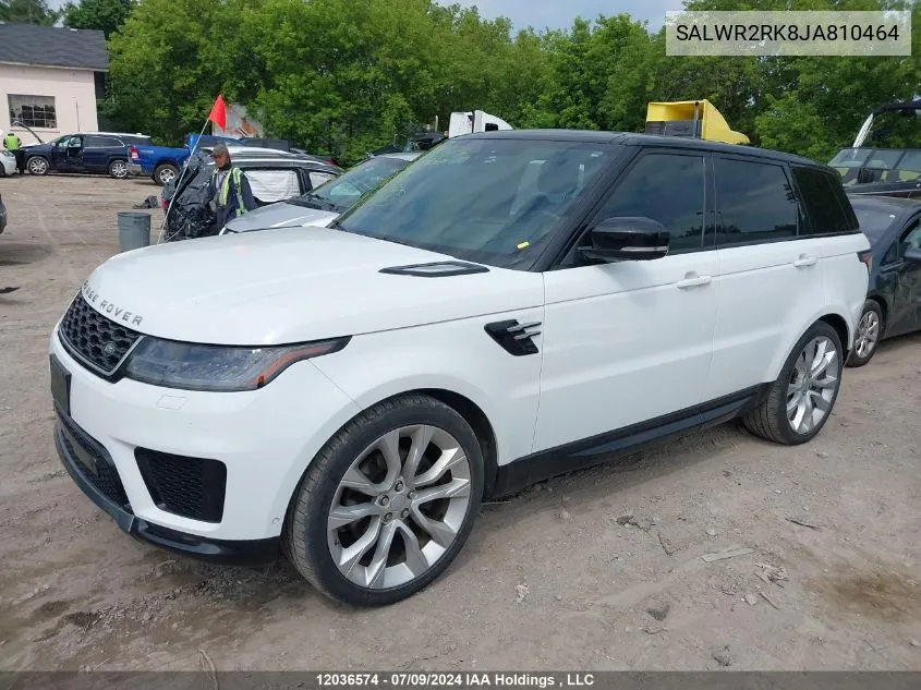 2018 Land Rover Range Rover Sport VIN: SALWR2RK8JA810464 Lot: 12036574