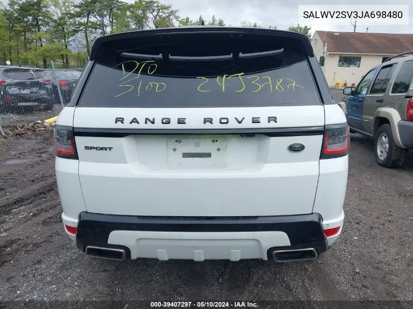 SALWV2SV3JA698480 2018 Land Rover Range Rover Sport Hse Dynamic