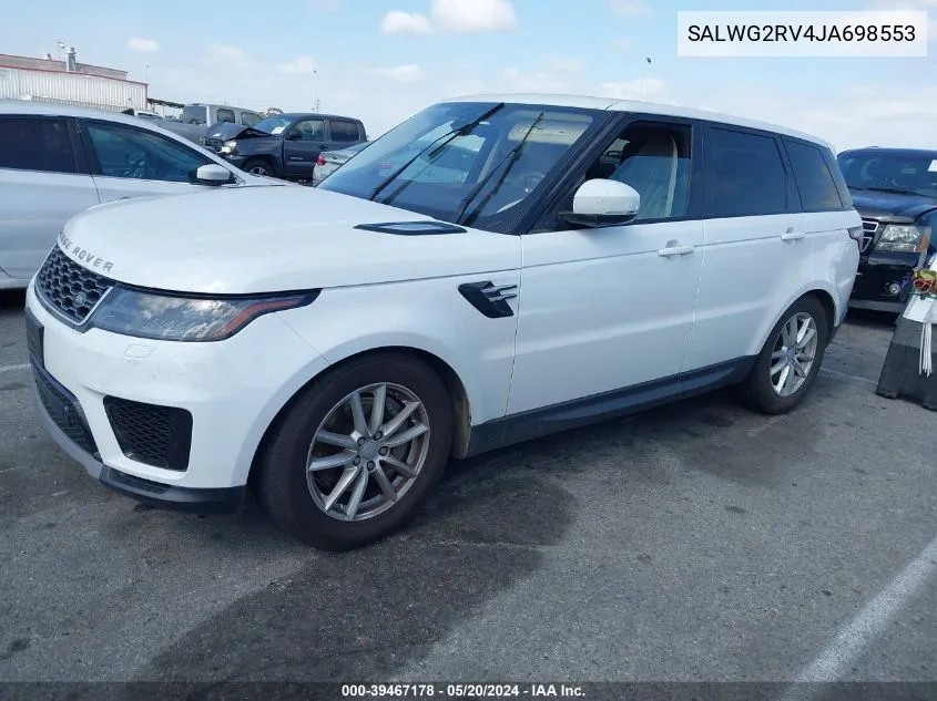 2018 Land Rover Range Rover Sport Se VIN: SALWG2RV4JA698553 Lot: 39467178