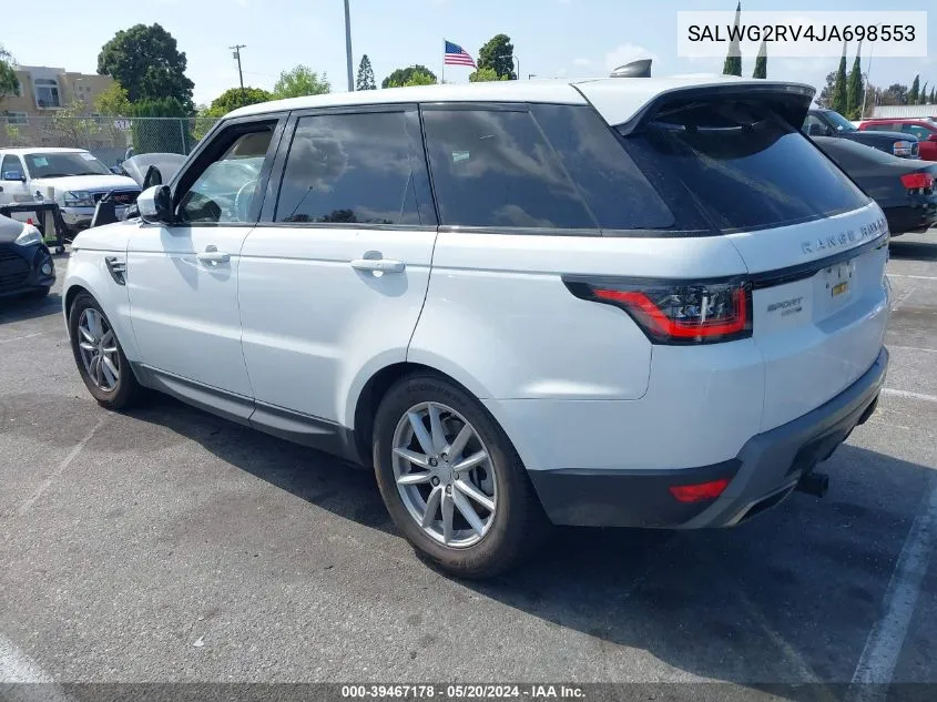 SALWG2RV4JA698553 2018 Land Rover Range Rover Sport Se