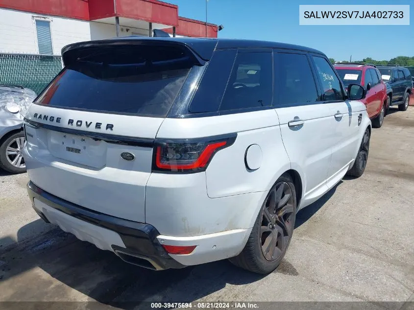 SALWV2SV7JA402733 2018 Land Rover Range Rover Sport Hse Dynamic