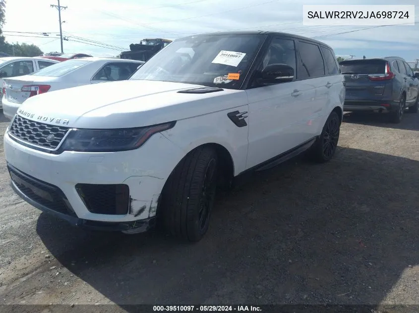 SALWR2RV2JA698724 2018 Land Rover Range Rover Sport Hse