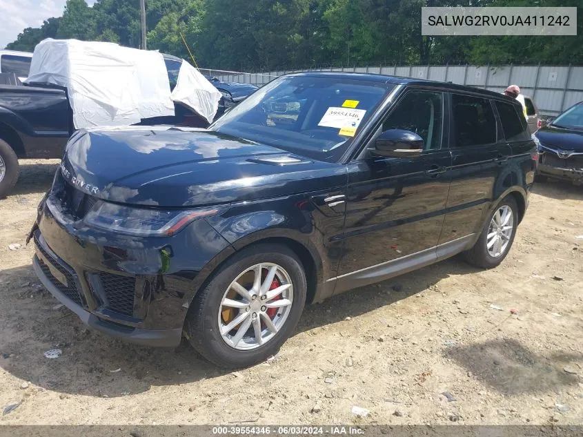 2018 Land Rover Range Rover Sport Se VIN: SALWG2RV0JA411242 Lot: 39554346