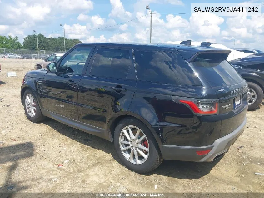 2018 Land Rover Range Rover Sport Se VIN: SALWG2RV0JA411242 Lot: 39554346