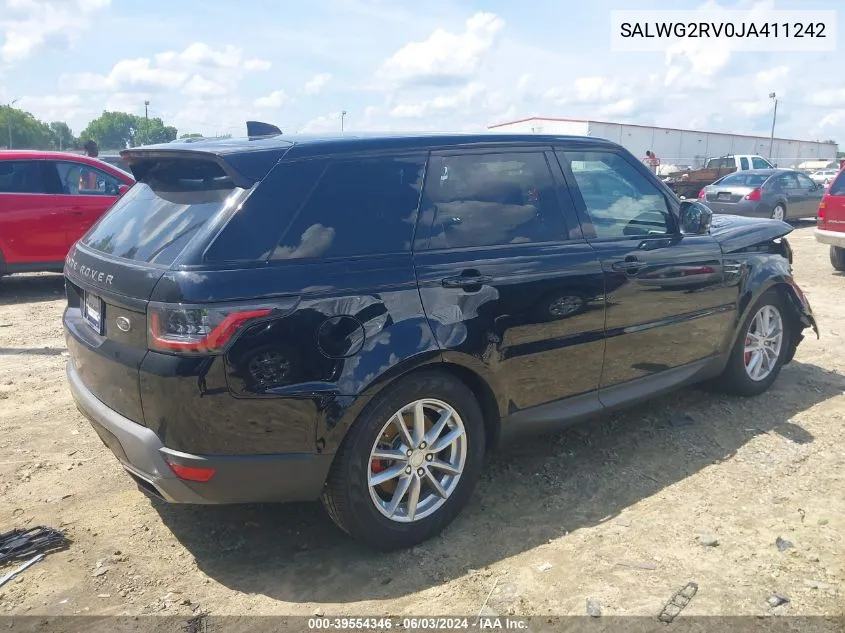 2018 Land Rover Range Rover Sport Se VIN: SALWG2RV0JA411242 Lot: 39554346