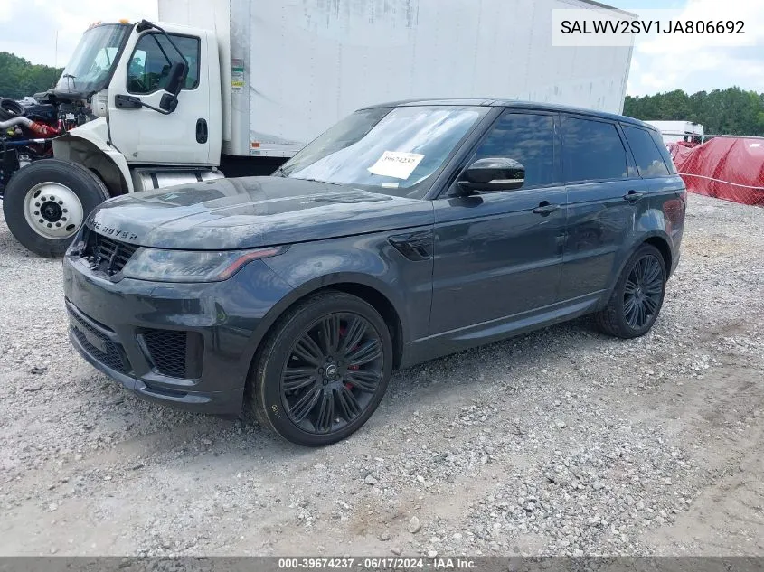 SALWV2SV1JA806692 2018 Land Rover Range Rover Sport Hse Dynamic