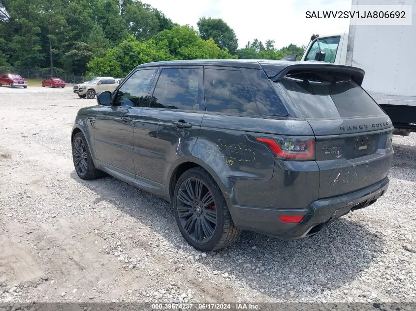 SALWV2SV1JA806692 2018 Land Rover Range Rover Sport Hse Dynamic