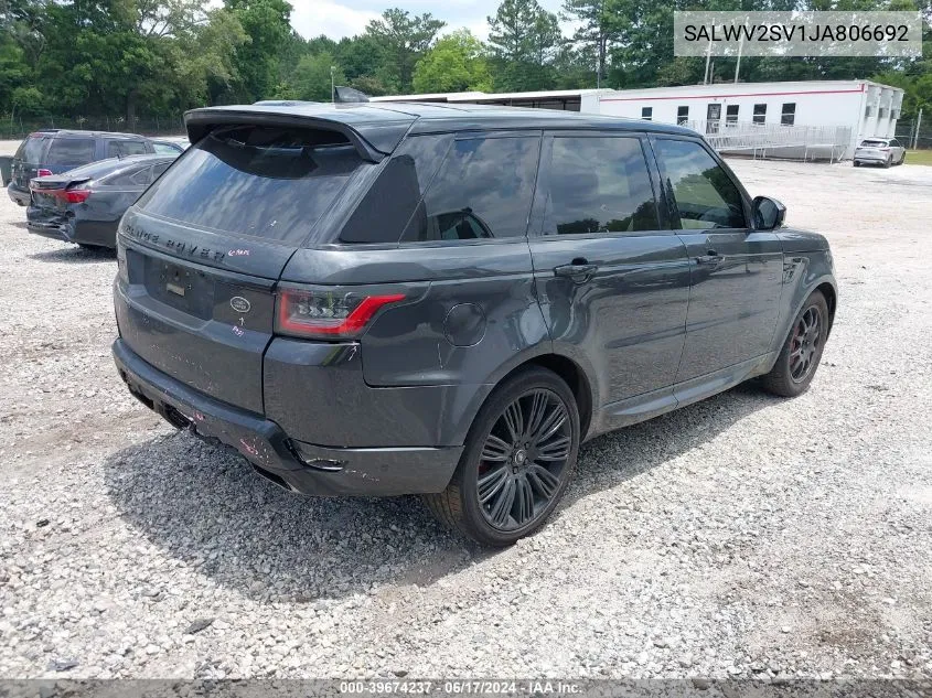 2018 Land Rover Range Rover Sport Hse Dynamic VIN: SALWV2SV1JA806692 Lot: 39674237