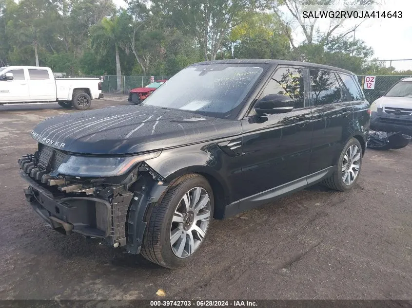 SALWG2RV0JA414643 2018 Land Rover Range Rover Sport Se