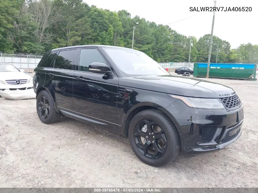 2018 Land Rover Range Rover Sport Hse VIN: SALWR2RV7JA406520 Lot: 39765478