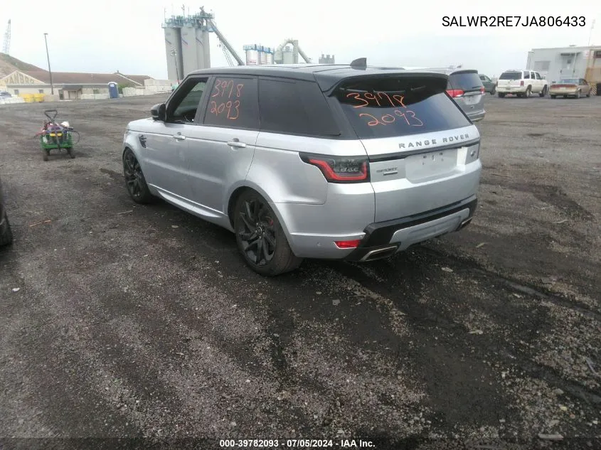 2018 Land Rover Range Rover Sport Supercharged/Supercharged Dynamic VIN: SALWR2RE7JA806433 Lot: 39782093