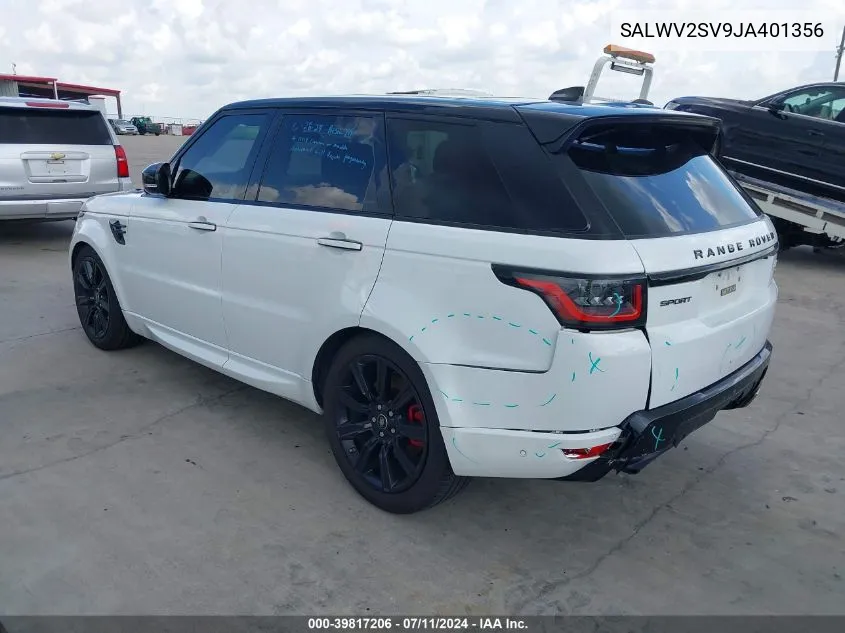 2018 Land Rover Range Rover Sport Hse Dynamic VIN: SALWV2SV9JA401356 Lot: 39817206