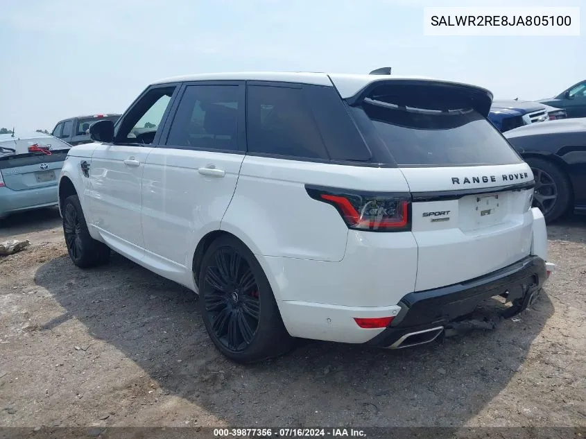 2018 Land Rover Range Rover Sport Supercharged Dynamic VIN: SALWR2RE8JA805100 Lot: 39877356