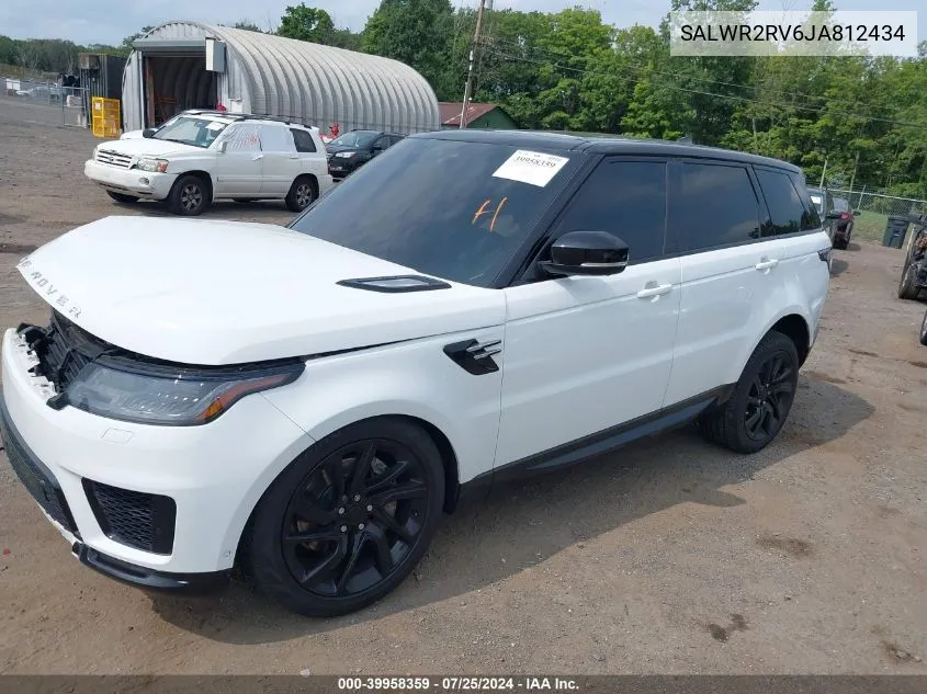 2018 Land Rover Range Rover Sport Hse VIN: SALWR2RV6JA812434 Lot: 39958359