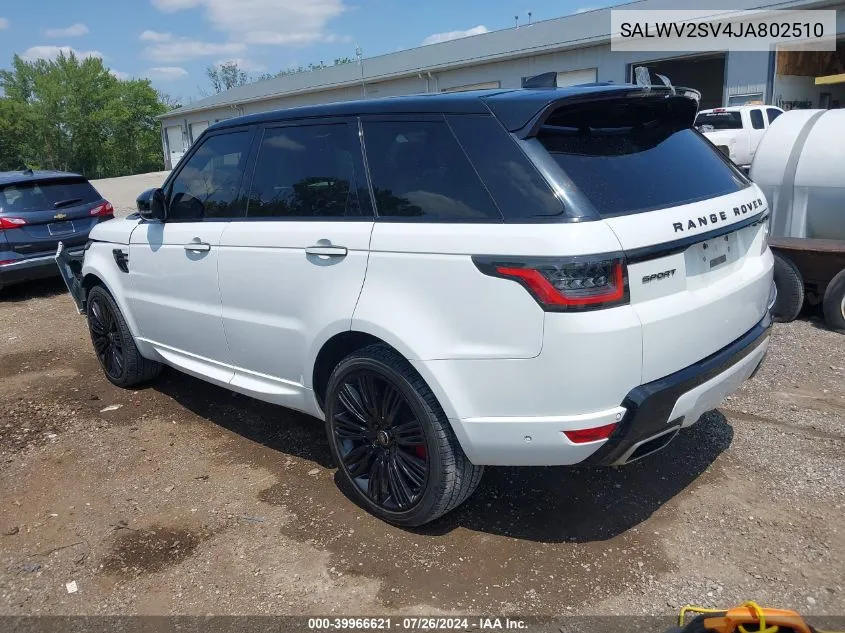 SALWV2SV4JA802510 2018 Land Rover Range Rover Sport Hse Dynamic