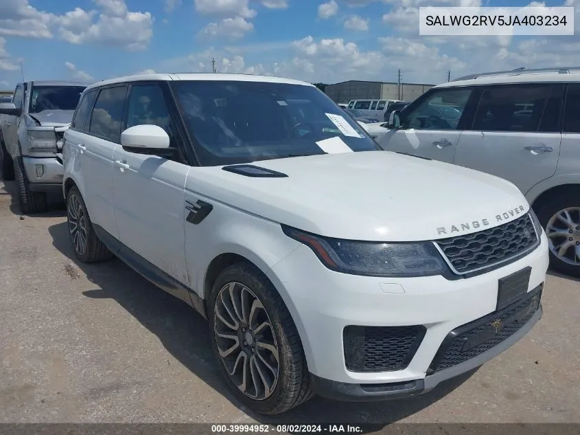 SALWG2RV5JA403234 2018 Land Rover Range Rover Sport Se