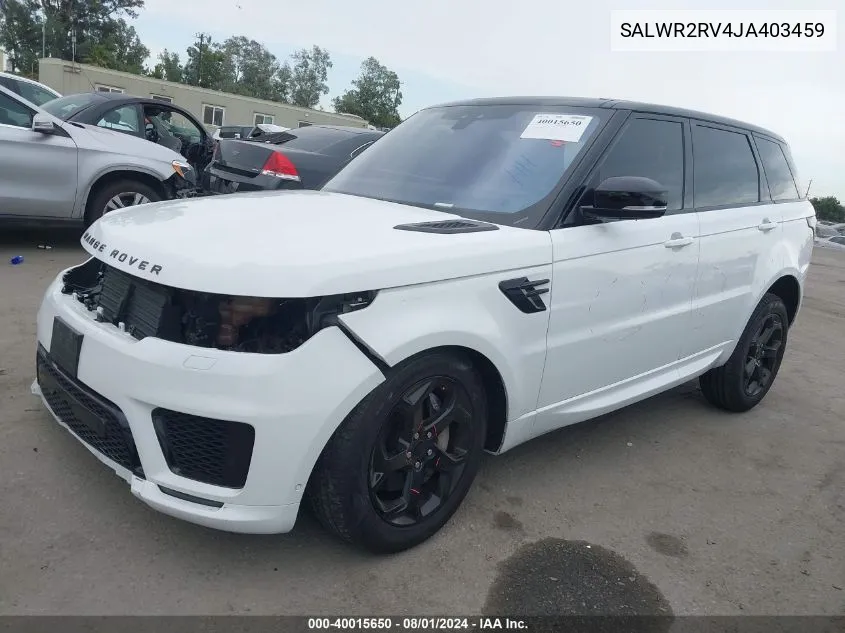 SALWR2RV4JA403459 2018 Land Rover Range Rover Sport Hse