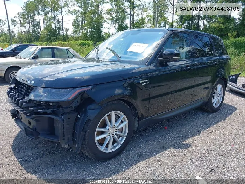 2018 Land Rover Range Rover Sport Se VIN: SALWG2RVXJA408106 Lot: 40101185