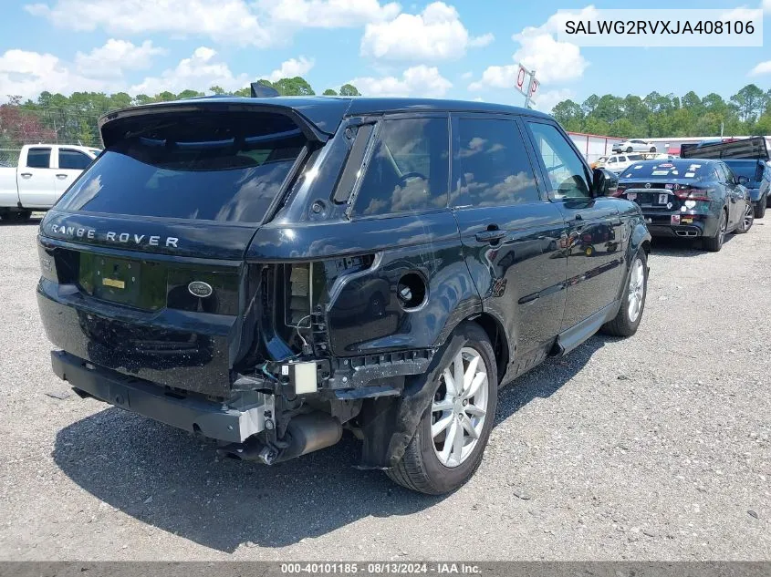 2018 Land Rover Range Rover Sport Se VIN: SALWG2RVXJA408106 Lot: 40101185