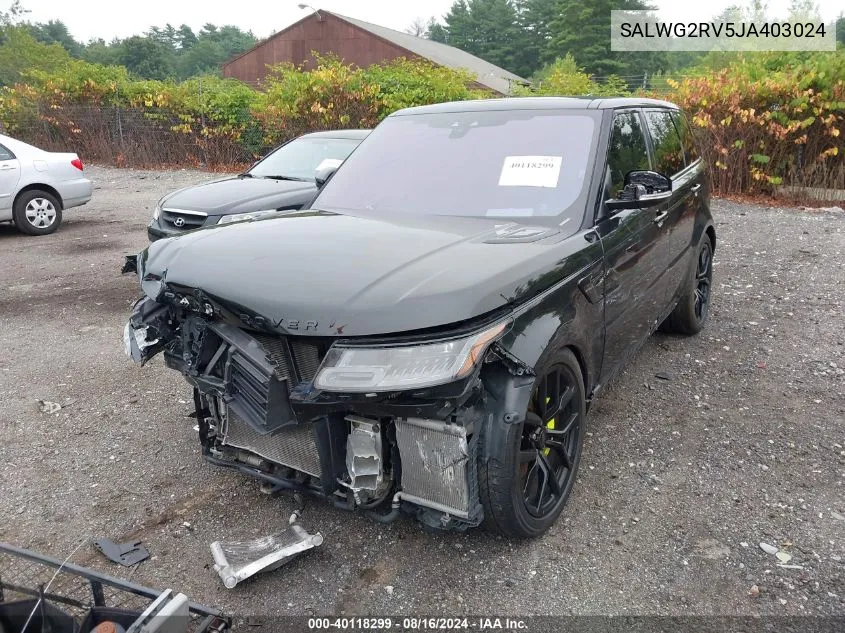 SALWG2RV5JA403024 2018 Land Rover Range Rover Sport Se