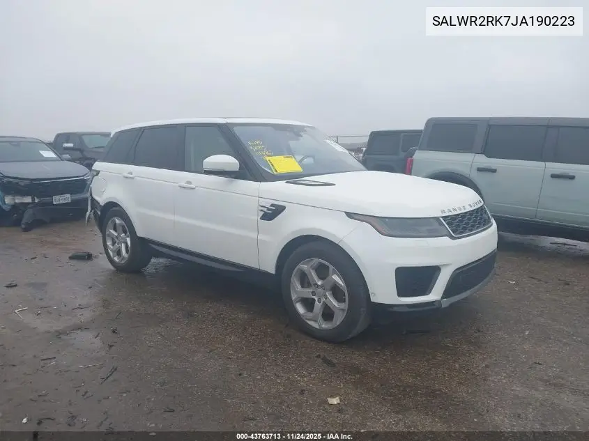 SALWR2RK7JA190223 2018 Land Rover Range Rover Sport Hse Td6