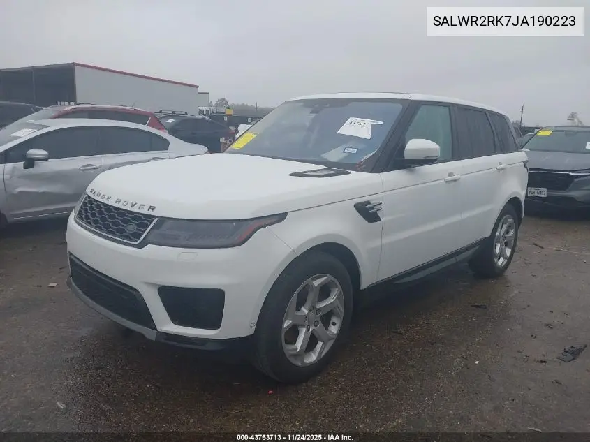 SALWR2RK7JA190223 2018 Land Rover Range Rover Sport Hse Td6