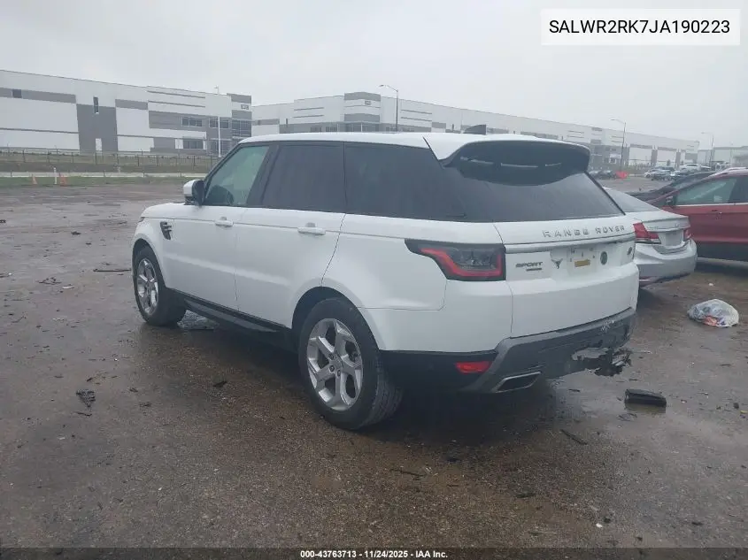 SALWR2RK7JA190223 2018 Land Rover Range Rover Sport Hse Td6