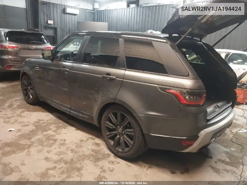 SALWR2RV1JA194424 2018 Land Rover Range Rover Sport Hse