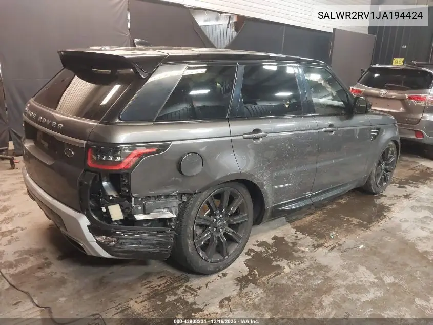 SALWR2RV1JA194424 2018 Land Rover Range Rover Sport Hse