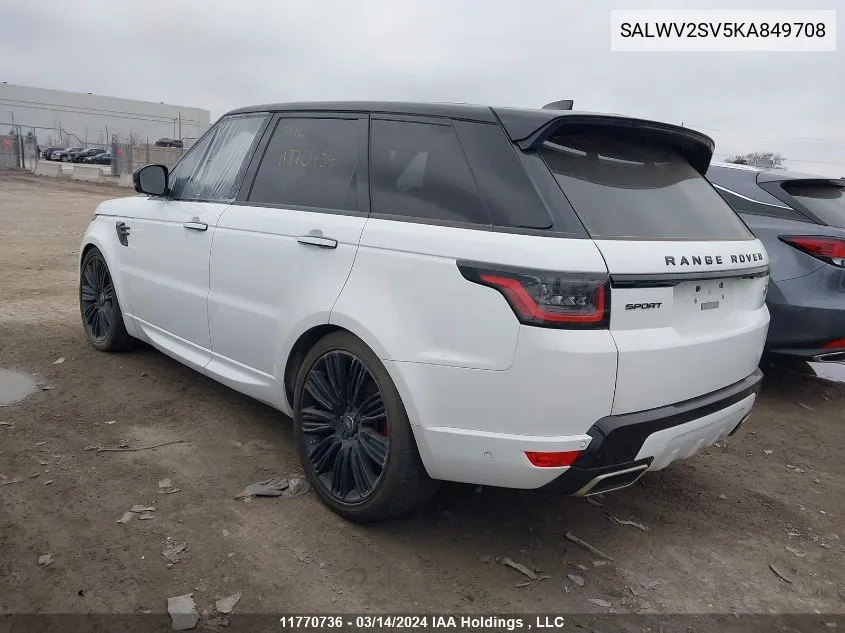 SALWV2SV5KA849708 2019 Land Rover Range Rover Sport Hse Dynamic