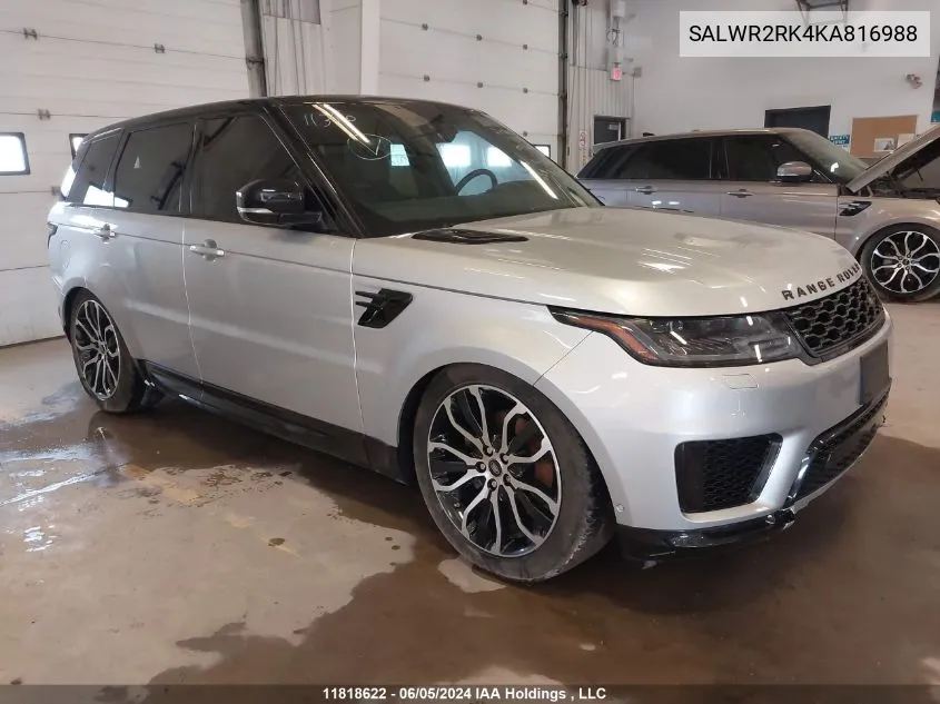 SALWR2RK4KA816988 2019 Land Rover Range Rover Sport Hse