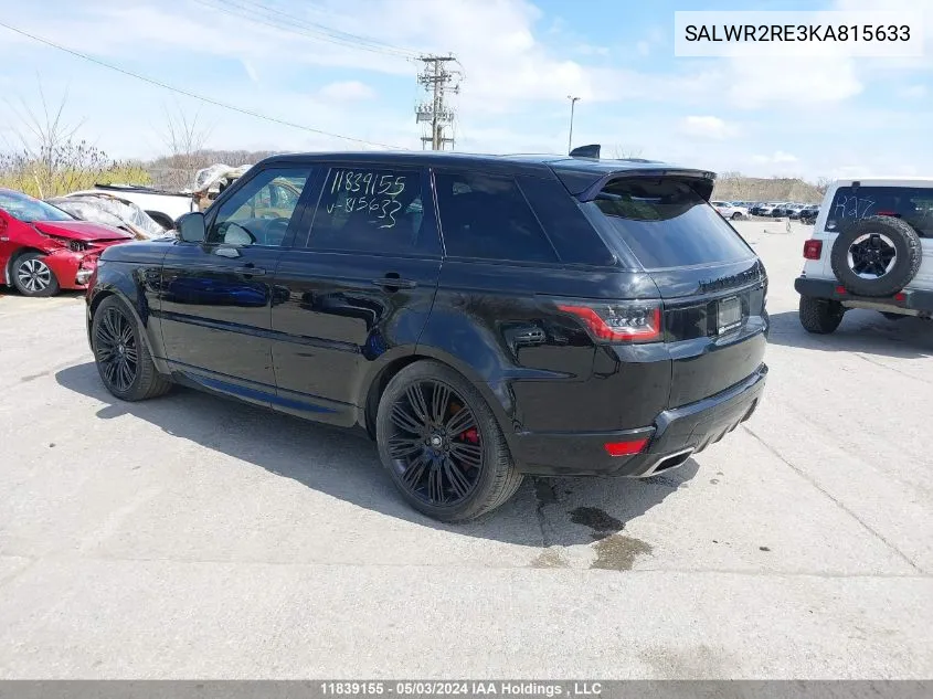 SALWR2RE3KA815633 2019 Land Rover Range Rover Sport Dynamic