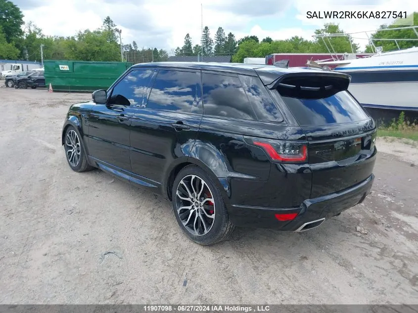 SALWR2RK6KA827541 2019 Land Rover Range Rover Sport